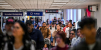 Travelers at the airport.