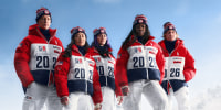 Athletes model Team USA’s closing ceremony uniform designed by Ralph Lauren.